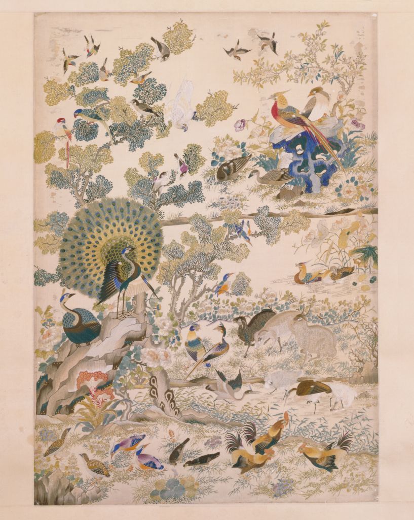 图片[1]-Embroidery of Birds Striving-China Archive